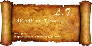 Lénárt Tibor névjegykártya